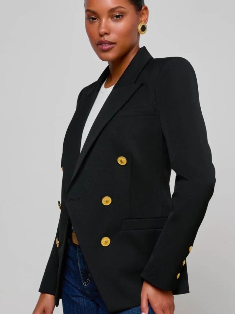 NWT Black L'AGENCE Kyomi Double Breasted Blazer Size 8 - Picture 5 of 7